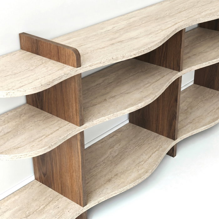Hanah Home Flusso - Travertino, Walnut Hanah Home Flusso - Travertino, Walnut